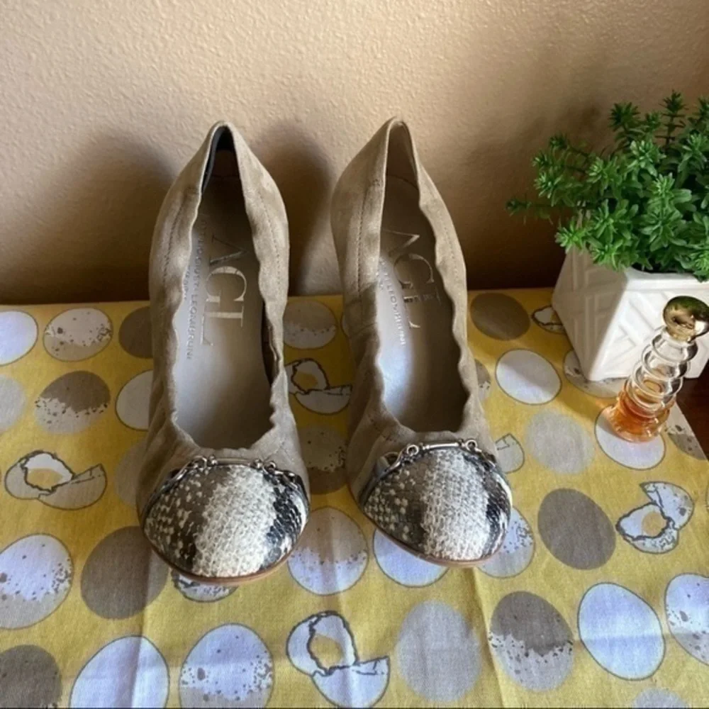 AGL snakeskin ballet wedges size 37 - Picture 2 of 13